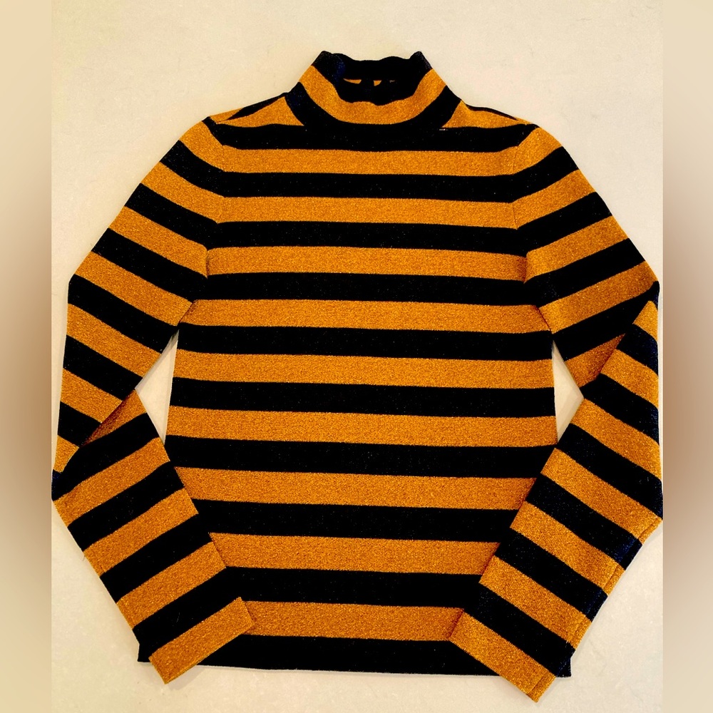 Alice and Olivia mock turtle neck gold and black